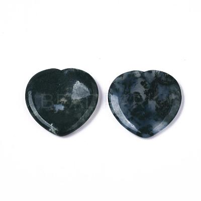 Natural Moss Agate Thumb Worry Stone G-N0325-01F-1