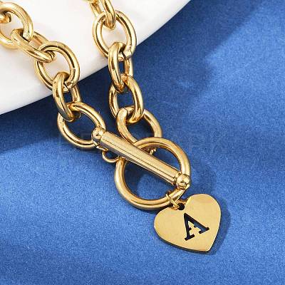 Golden 304 Stainless Steel Charm Bracelets NJEW-K284-01G-A-1