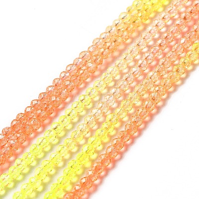 Transparent Gradient Color Glass Beads Strands X1-GLAA-H021-01B-09-1