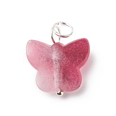 Two Tone Spray Painted Transparent Acrylic Pendants PALLOY-JF01838-01-1