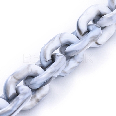 Transparent Acrylic Handmade Cable Chain AJEW-JB00542-03-1
