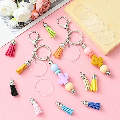 DIY Alloy Bar Beadable Keychain Making Kits DIY-YW0008-76-1
