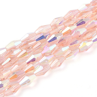 Transparent Electroplate Glass Beads Strands GLAA-K064-05A-01D-1