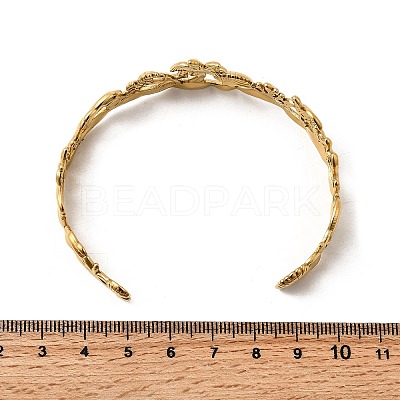 Summer 304 Stainless Steel Cuff Bangles for Women BJEW-F510-01G-1