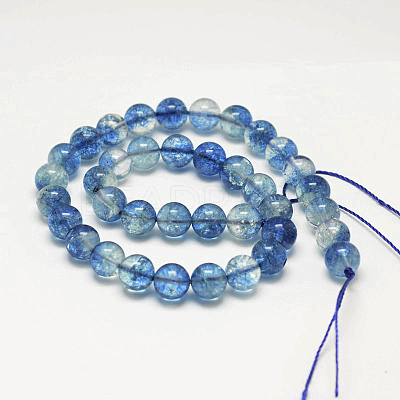 Dyed Round Natural Crackle Quartz Beads Strands G-K084-6mm-03A-1