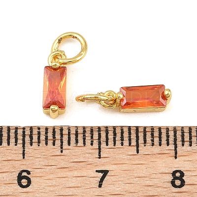 Brass Micro Pave Cubic Zirconia Charms ZIRC-F111-03G-14-1