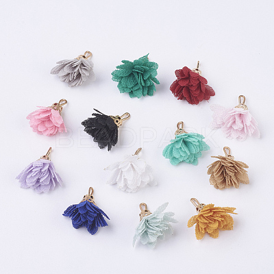 Cloth Flower Pendants Decoration IFIN-K036-07-1