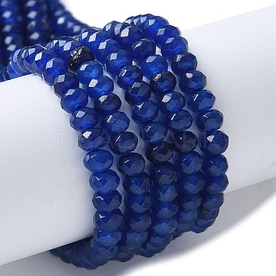 Dyed Natural Malaysia Jade Rondelle Beads Strands X-G-E316-2x4mm-68-1