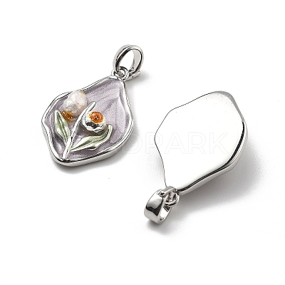Brass Enamel Pendants KK-B129-25P-02-1