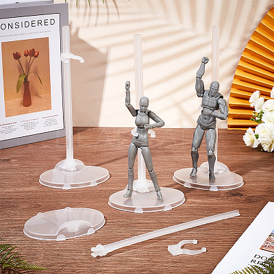 Plastic Assembled Doll Holders ODIS-WH0025-175-1