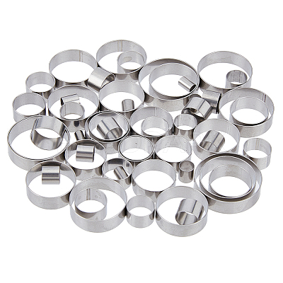 40Pcs 40 Styles 201 Stainless Steel Guides Ring FIND-FH00006-87-1
