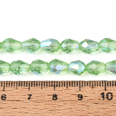 Transparent Electroplate Glass Beads Strands EGLA-N023-6x8mm-A08-1
