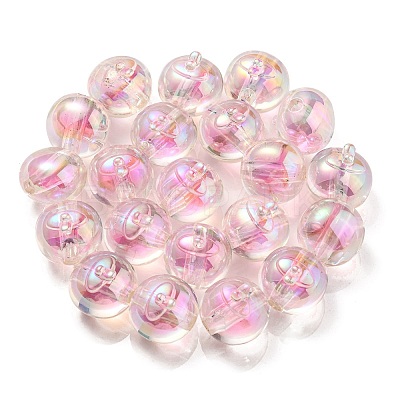 UV Plating Rainbow Iridescent Acrylic Beads OACR-A014-02C-1