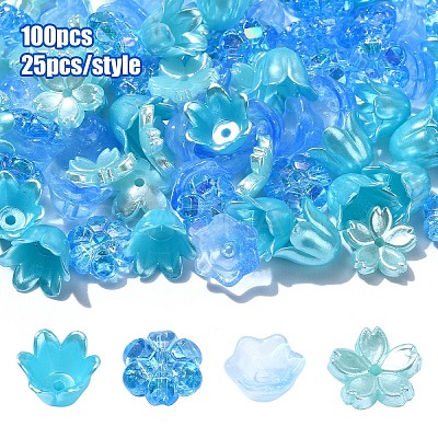 DIY Flower Plastic & Acrylic Beads Jewelry Making Finding Kit DIY-YW0008-78A-1