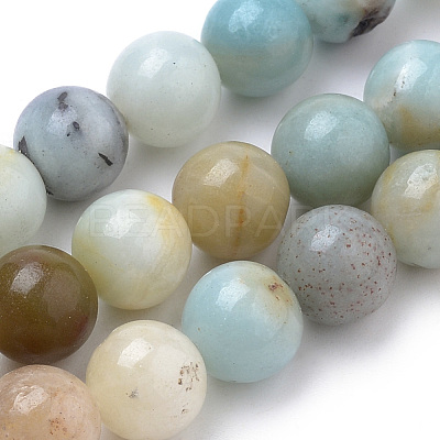 Natural Flower Amazonite Beads Strands X-G-S259-13-6mm-1