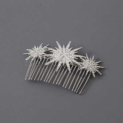 Star Alloy Rhinestone Hair Combs PW-WG71773-02-1