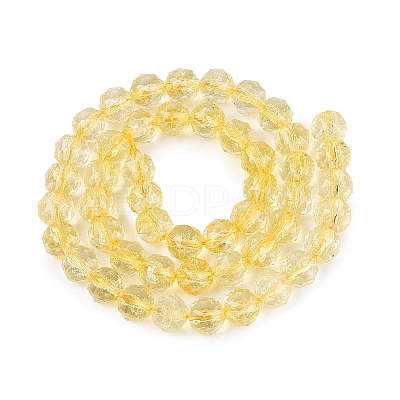Crackle Transparent Glass Beads Strands GLAA-Q108-02A-15-1