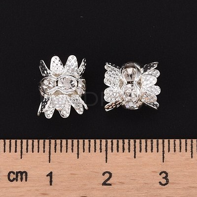 Brass Rhinestone Bead Caps X-RB-H042-14-1