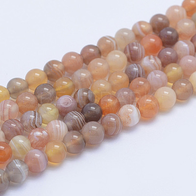 Natural Botswana Agate Beads Strands G-F530-04-4mm-1