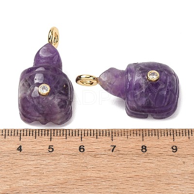 Natural Amethyst Carved Pendants G-H357-03G-09-1