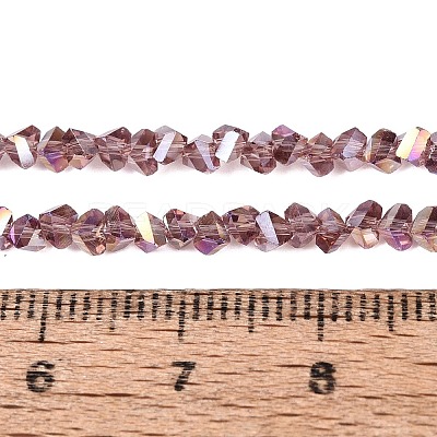 Electroplate Transparent Glass Beads Strands EGLA-Q139-01A-A14-1