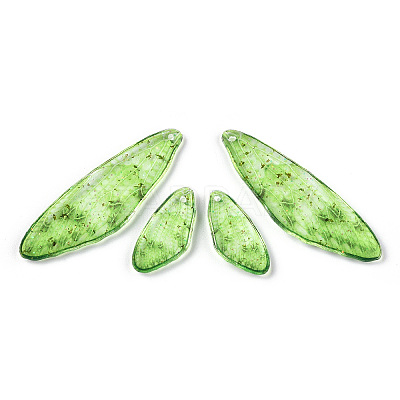 Transparent Resin Wing Earrings Pendants FIND-TAC0006-58E-1
