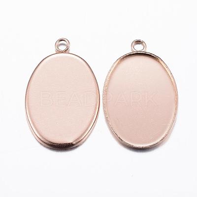 304 Stainless Steel Pendant Cabochon Settings STAS-H378-06-1