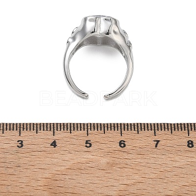 Brass Pave Cubic Zirconia Cuff Open Rings for Women RJEW-L343-08P-01-1