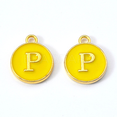 Golden Plated Alloy Enamel Charms ENAM-S118-09P-1