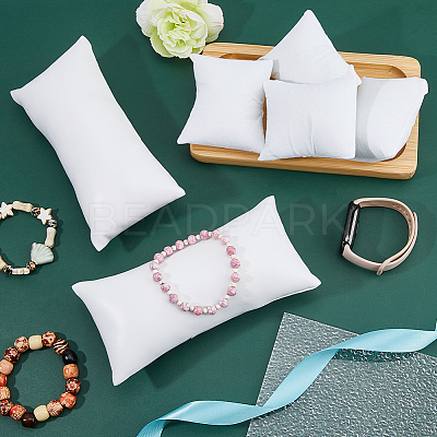 10Pcs 2 Styles Leather & Velvet Pillow Jewelry Bracelet Watch Displays BDIS-DC0001-01-1