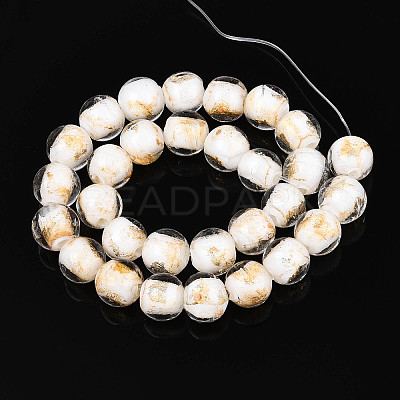 Handmade Gold & Silver Foil Glass Beads FOIL-N030-03A-01I-1