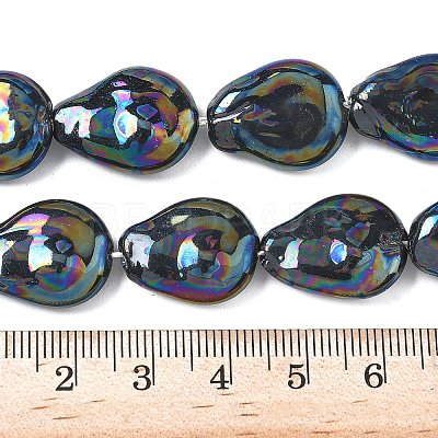Electroplate Opaque Glass Imitation Pearl Strands EGLA-D302-02D-1
