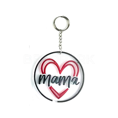 DIY Mother's Day Theme Flat Round Pendant Silicone Molds SIMO-H010-02J-1