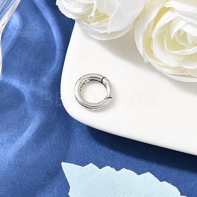 1Pc 925 Sterling Silver Spring Gate Rings STER-BBC0008-71-1