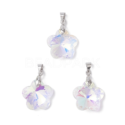 AB Color Plated Glass Pendants PALLOY-JF04596-02-1