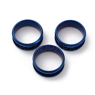 201 Stainless Steel Grooved Finger Ring Settings STAS-TAC0001-10A-L-1