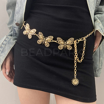 Tibetan Style Alloy Butterfly Link Chain Waist Belly Chains for Women FS-WG99F1B-01-1