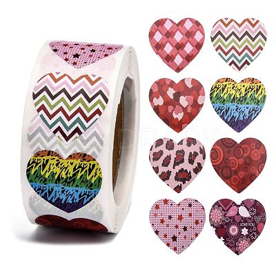 Heart Shaped Stickers Roll DIY-K027-A03-1