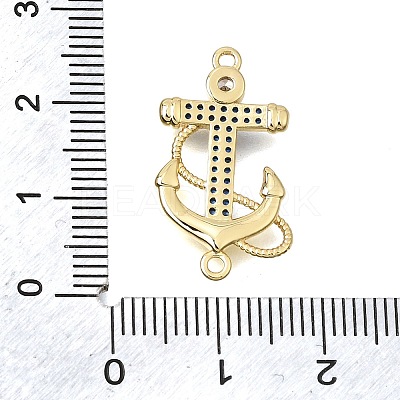 Brass Micro Pave Cubic Zirconia Connector Charms CU-CBAE7DF-02G-1