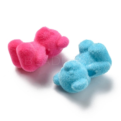 Flocky Acrylic Beads OACR-E020-10-1