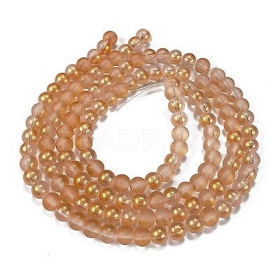 Frosted Transparent Glass Bead Strands GLAA-P065-6mm-02-1