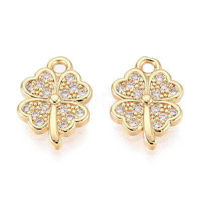Brass Micro Pave Cubic Zirconia Charms KK-N263-117G-1