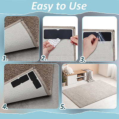 18Pcs Rectangle Polyurethane Carpet Non-Slip Mat DIY-BC0016-08-1