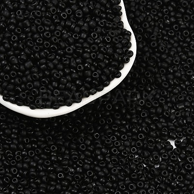 Frosted Opaque 8/0 Glass Seed Beads SEED-R029-3mm-A07-1
