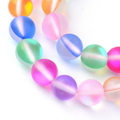 Synthetic Moonstone Beads Strands X-G-R375-6mm-A08-1