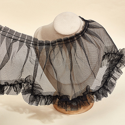 2Yards Polyester Pleated Lace Trim OCOR-CY0003-23A-1