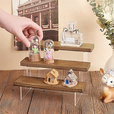 3-Tier Transparent Acrylic Action Figures Display Risers ODIS-WH0002-91-WH-1