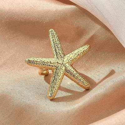 Starfish Brass Cuff Rings for Women LS-RJEW-C123-02G-1