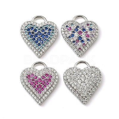 Brass Micro Pave Cubic Zirconia Pendants KK-I276-29P-1