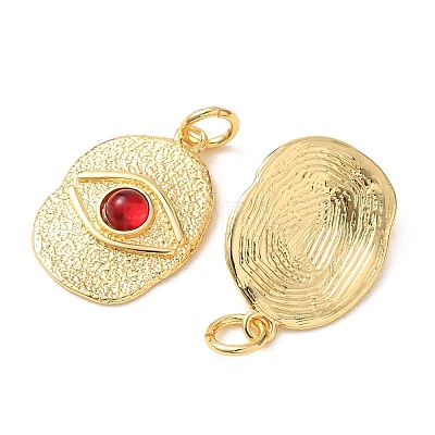 Textured Brass & Resin Pendants KK-A304-19G-1